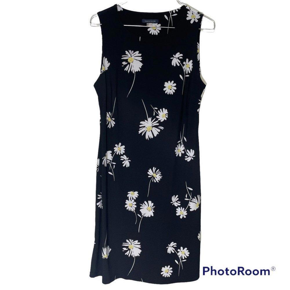 Tommy Hilfiger Ladies Black Daisy Sleeveless Career Summer Dress, 6‎